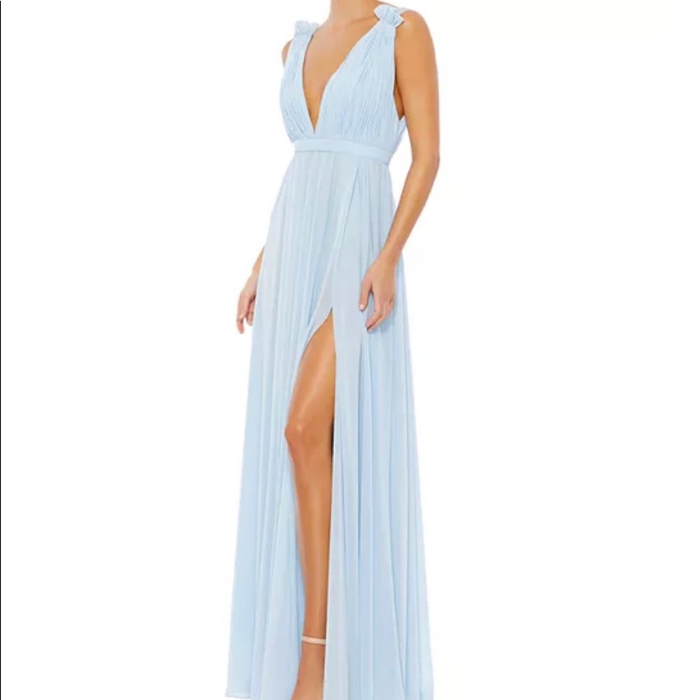 Ieena Max Duggal v-neck Grecian chiffon gown
